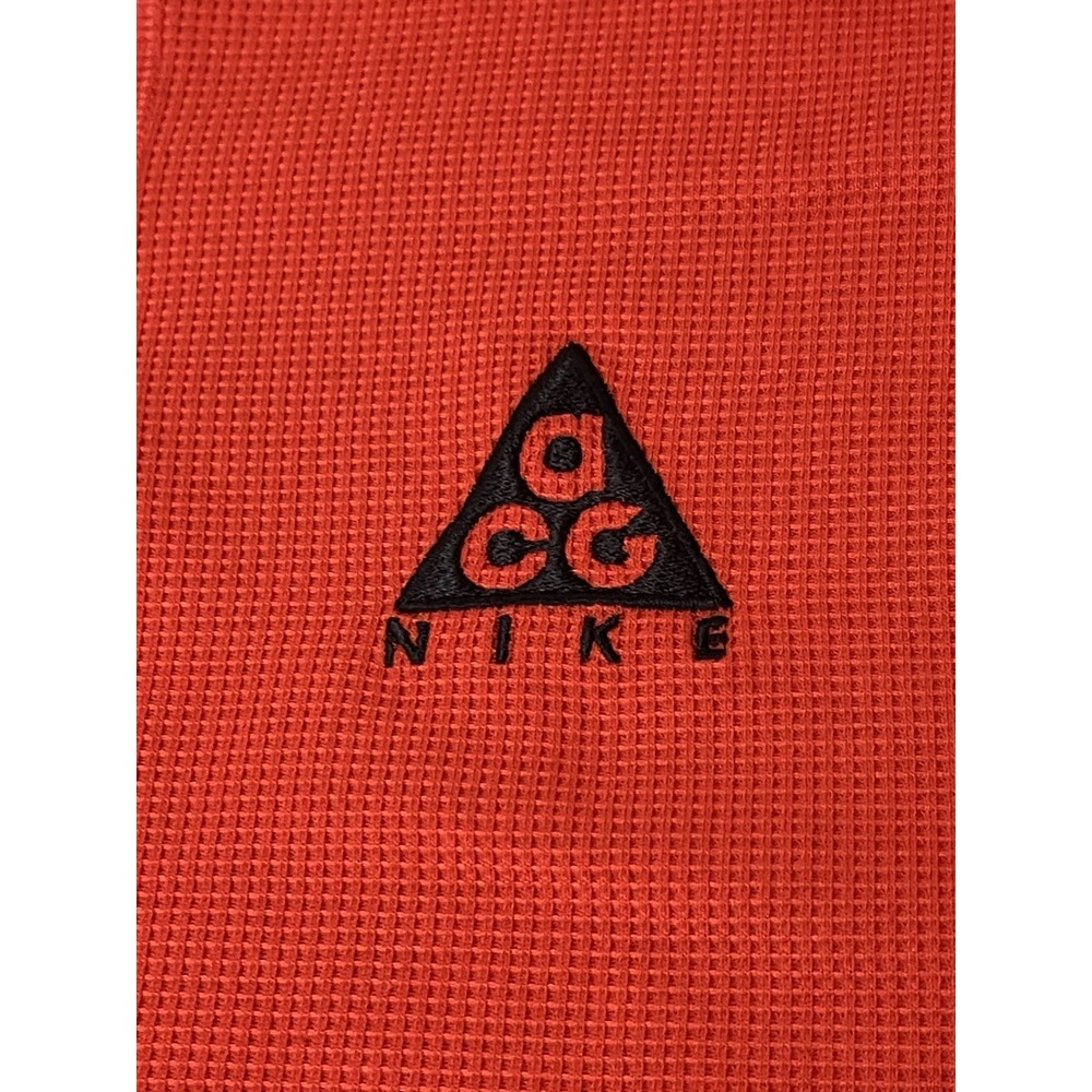 Vintage Nike Pullover Womens Small Orange Thermal 1/4 Zip ACG Wool Blend - Picture 3 of 9